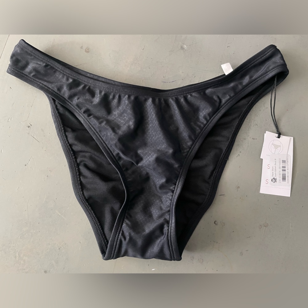 Brand new with tags size Medium black high cut bikini bottom animal print